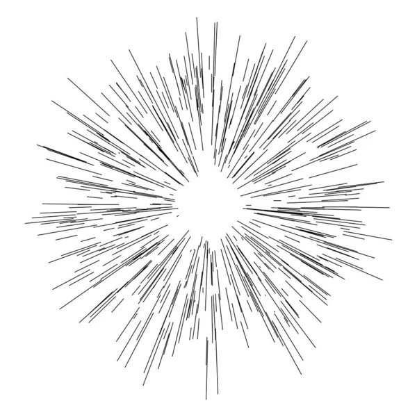 Soyut radyal, yayılan çizgiler, çizgiler. Patlama çizgileri. Hatlar kesişiyor. stok vektör illüstrasyonu, klip- art grafikleri.