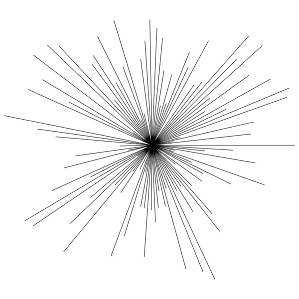 Lignes Radiales Abstraites Rayonnantes Rayures Des Lignes Éclatées Lignes Convergentes — Image vectorielle
