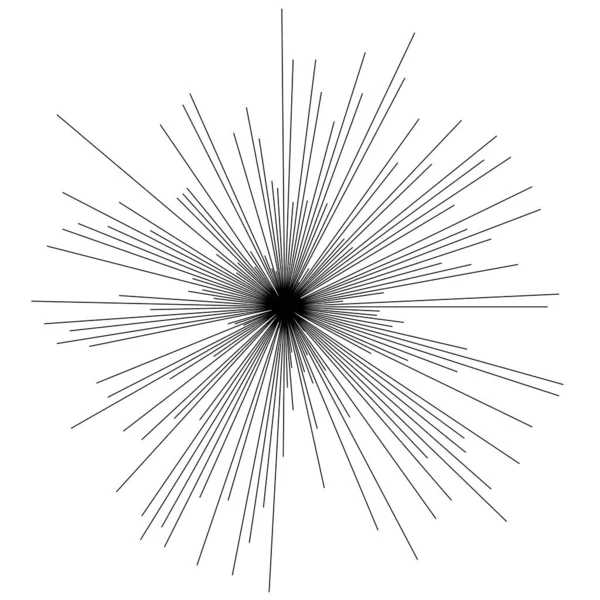 Abstrakte Radiale Strahlende Linien Streifen Geplatzte Linien Überschneidende Linien Aktienvektorillustration — Stockvektor