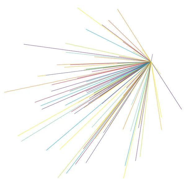 Lignes Radiales Abstraites Rayonnantes Rayures Des Lignes Éclatées Lignes Convergentes — Image vectorielle