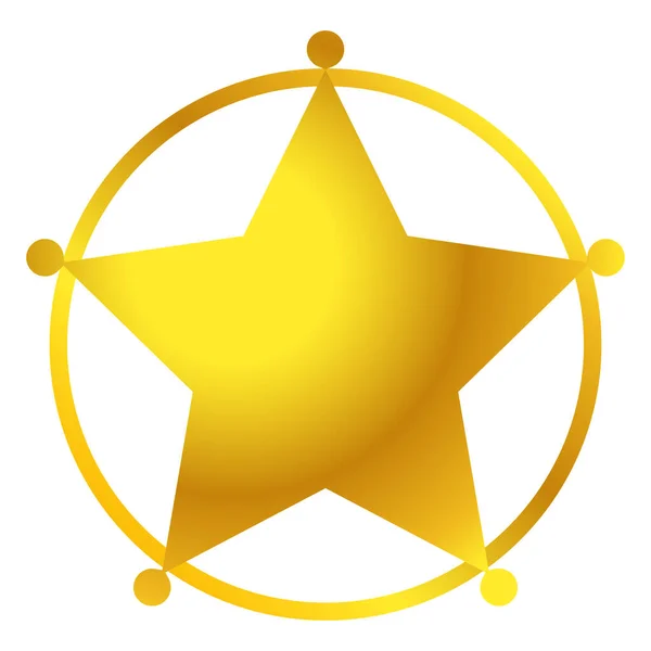 Sheriff Badge Star Icon Design Element Deputy Police Bade Stock — 图库矢量图片