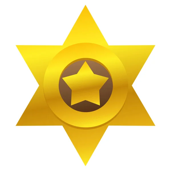Sheriff Badge Star Icon Design Element Deputy Police Bade Stock — Stock Vector