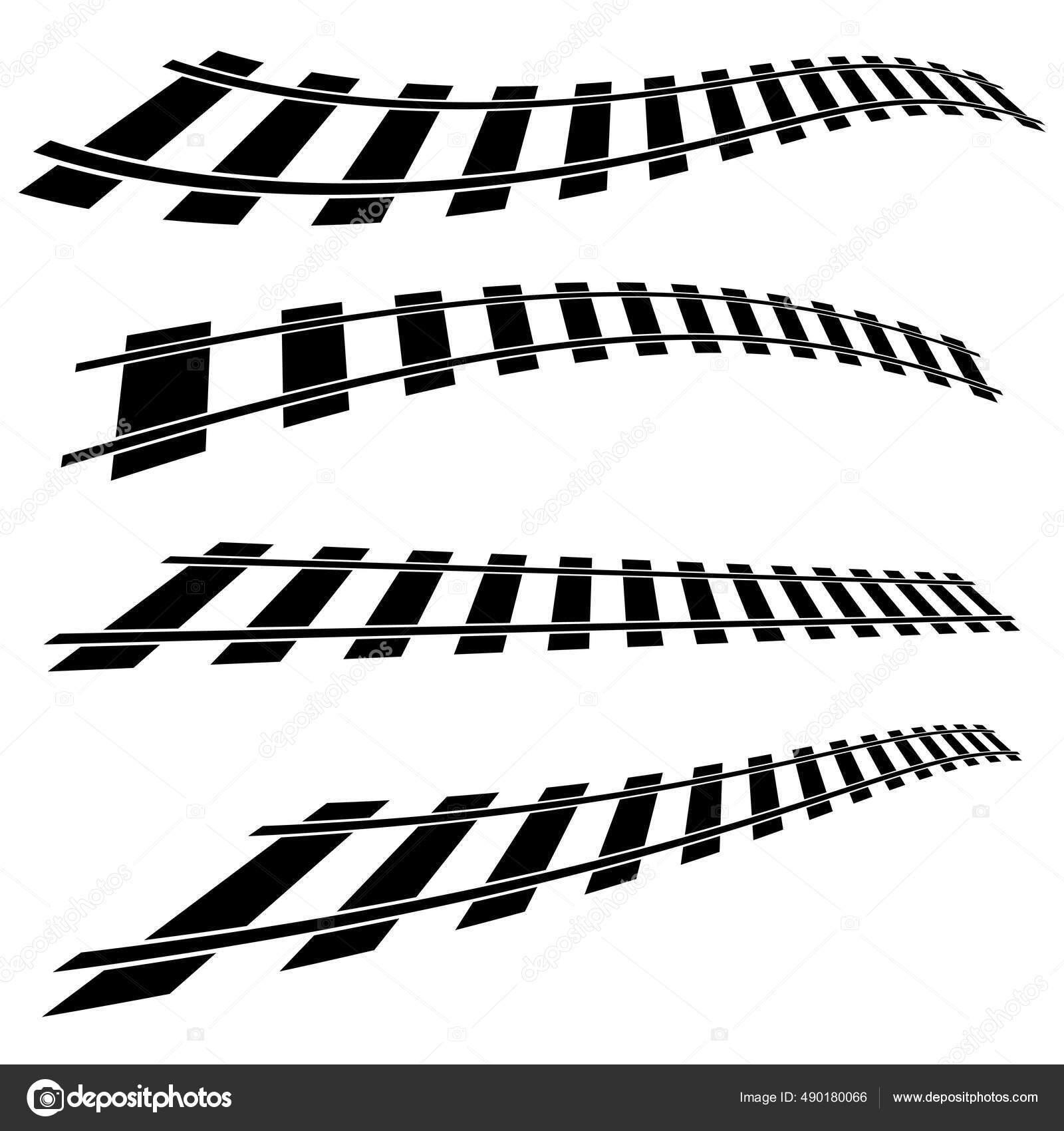 Train track, rail way silhouette element stock vector illustration, clip-art  graphics., image size:1600x1700