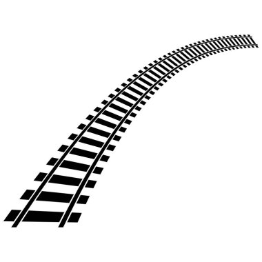 Tren yolu, tren yolu siluet element stok vektör illüstrasyonu, klip- sanat grafikleri.