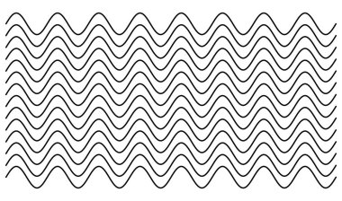 Dalgalı, dalgalı, zigzag, çapraz paralel çizgiler element vektör illüstrasyonu, klip- sanat grafikleri.