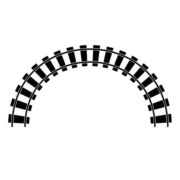 Vía Del Tren Forma Ferroviaria Silueta Elemento Stock Vector Ilustración — Archivo Imágenes Vectoriales