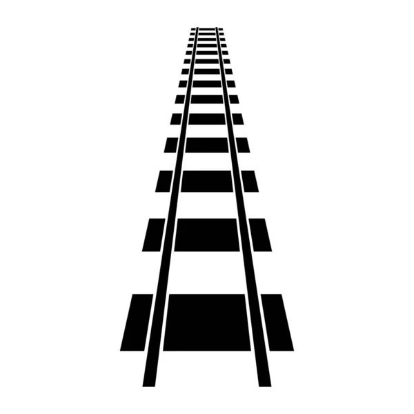 Tågspår Järnväg Väg Siluett Element Stock Vektor Illustration Clip Art — Stock vektor