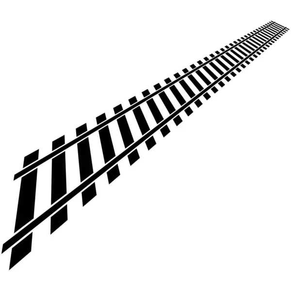 電車のトラック 鉄道の方法のシルエット要素のストックベクトルのイラスト クリップアートグラフィック — ストックベクタ