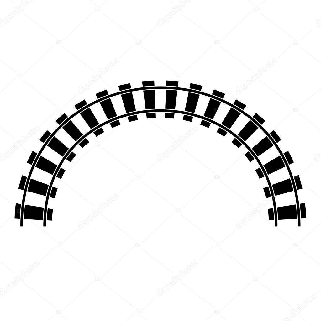 Train track, rail way silhouette element  stock vector illustration, clip-art graphics.