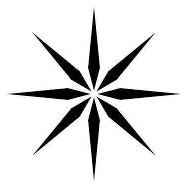 Kristal şekilli geometrik element, simge. Radikal, ışıyan sembol, logo stok vektör çizimi, klip- sanat grafikleri.