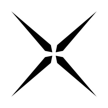 Kristal şekilli geometrik element, simge. Radikal, ışıyan sembol, logo stok vektör çizimi, klip- sanat grafikleri.