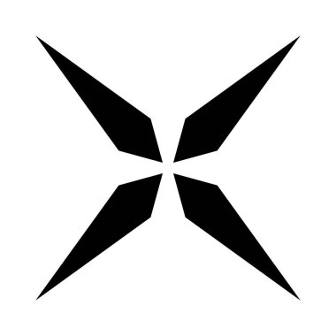 Kristal şekilli geometrik element, simge. Radikal, ışıyan sembol, logo stok vektör çizimi, klip- sanat grafikleri.