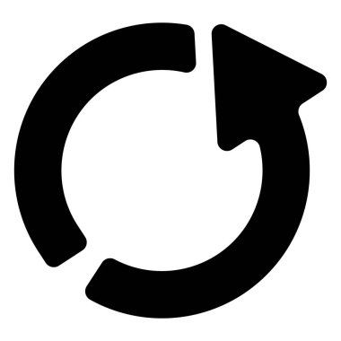 Dairesel, kıvrımlı yuvarlak ok simgesi, sembol vektör çizimi, klip- sanat grafikleri.