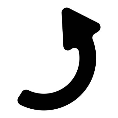 Dairesel, kıvrımlı yuvarlak ok simgesi, sembol vektör çizimi, klip- sanat grafikleri.