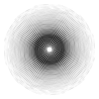 Döndür, döndür, döndür. Volt, sarmal, girdap ve girdap şeklinde. Döndürme stok vektör illüstrasyonlu radikal çizgiler, kırpma sanatı grafikleri.