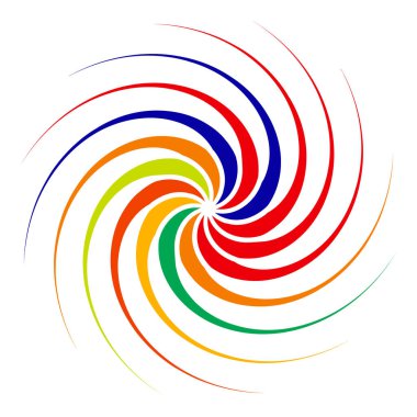 Döndür, döndür, döndür. Volt, sarmal, girdap ve girdap şeklinde. Döndürme stok vektör illüstrasyonlu radikal çizgiler, kırpma sanatı grafikleri.