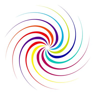 Döndür, döndür, döndür. Volt, sarmal, girdap ve girdap şeklinde. Döndürme stok vektör illüstrasyonlu radikal çizgiler, kırpma sanatı grafikleri.