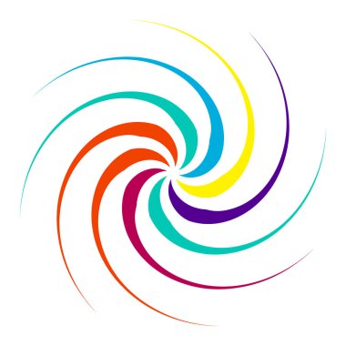 Döndür, döndür, döndür. Volt, sarmal, girdap ve girdap şeklinde. Döndürme stok vektör illüstrasyonlu radikal çizgiler, kırpma sanatı grafikleri.