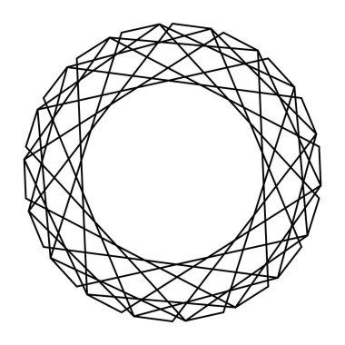 Soyut siyah ve beyaz geometrik element, simge stok vektör illüstrasyonu, klip- sanat grafikleri.