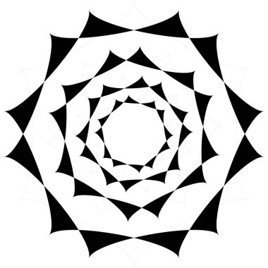 Soyut siyah ve beyaz geometrik element, simge stok vektör illüstrasyonu, klip- sanat grafikleri.