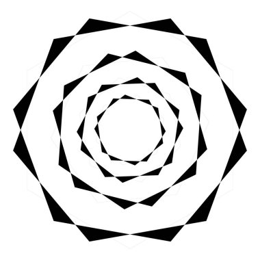Soyut siyah ve beyaz geometrik element, simge stok vektör illüstrasyonu, klip- sanat grafikleri.