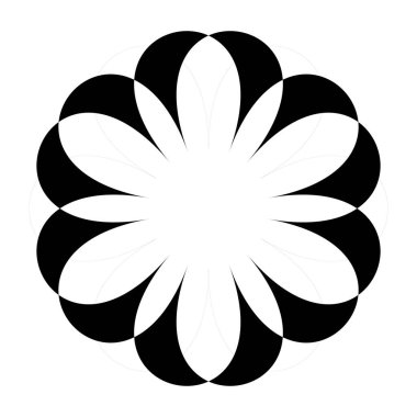 Soyut siyah ve beyaz geometrik element, simge stok vektör illüstrasyonu, klip- sanat grafikleri.