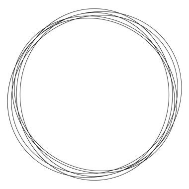 Karalama, karalama, taslak ve çizim daireleri stok vektör çizimi, klip- sanat grafikleri.