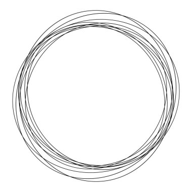 Karalama, karalama, taslak ve çizim daireleri stok vektör çizimi, klip- sanat grafikleri.