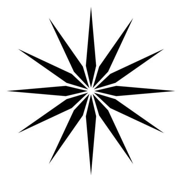 結晶形状幾何学的要素 アイコン 放射線 放射線シンボル ロゴストックベクトルイラスト クリップアートグラフィック — ストックベクタ