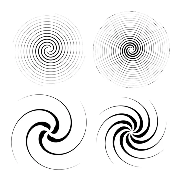 Spirale Tourbillon Tourbillon Volute Hélice Tourbillon Forme Vortex Lignes Radiales — Image vectorielle
