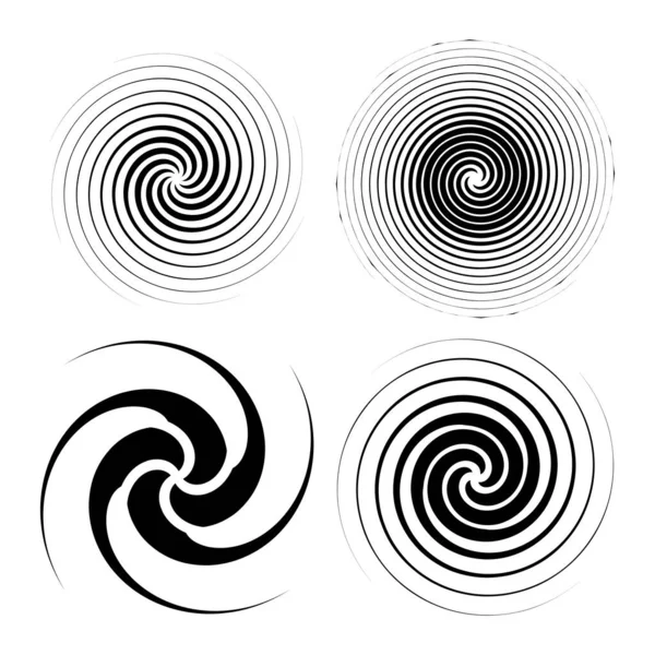 Spiral Swirl Twirl Volute Helix Eddy Vortex Shape Radial Lines — Stock Vector