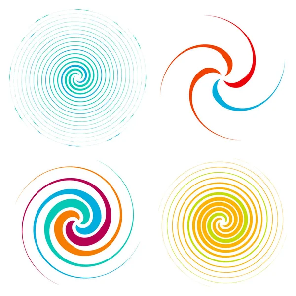 Espiral Remolino Giro Volumen Hélice Remolino Forma Vórtice Líneas Radiales — Vector de stock