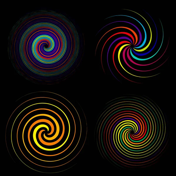 Spiral Swirl Twirl Volute Helix Eddy Vortex Shape Radial Lines — Stock Vector