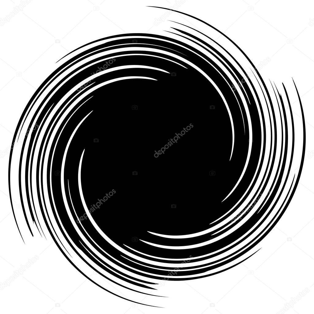 Spiral, swirl, twirl element. Volute, helix, vortex, ripple shape  stock vector illustration, clip-art graphics.