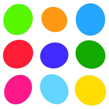 Rastgele oval, elips şeklinde. Balon, yumurta, top şekli vektör illüstrasyonu, klip- sanat grafikleri