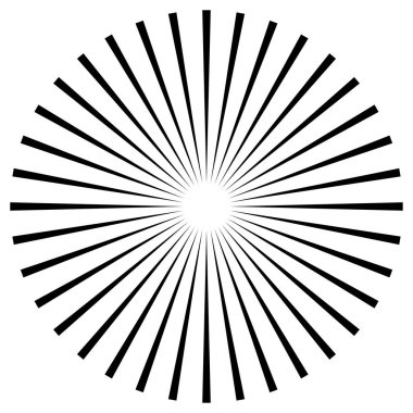 Radikal, konsantre, dairesel üçgenler şekil, tasarım ögesi, ikon stok vektör illüstrasyonu, klip- sanat grafikleri.