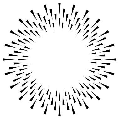 Radikal, konsantre, dairesel üçgenler şekil, tasarım ögesi, ikon stok vektör illüstrasyonu, klip- sanat grafikleri.
