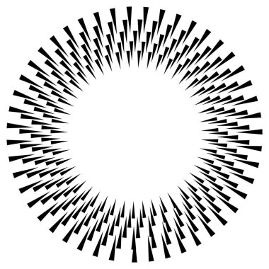 Radikal, konsantre, dairesel üçgenler şekil, tasarım ögesi, ikon stok vektör illüstrasyonu, klip- sanat grafikleri.