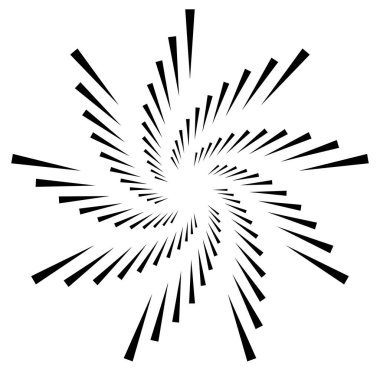 Radikal, konsantre, dairesel üçgenler şekil, tasarım ögesi, ikon stok vektör illüstrasyonu, klip- sanat grafikleri.