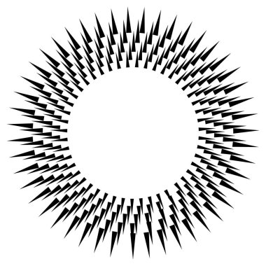 Radikal, konsantre, dairesel üçgenler şekil, tasarım ögesi, ikon stok vektör illüstrasyonu, klip- sanat grafikleri.
