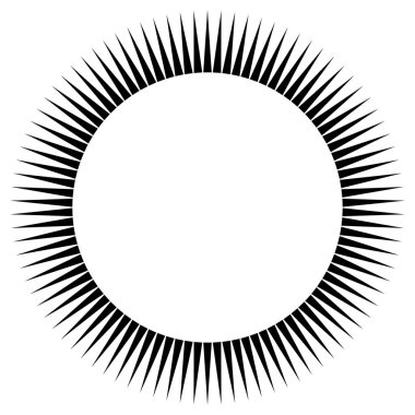 Radikal, konsantre, dairesel üçgenler şekil, tasarım ögesi, ikon stok vektör illüstrasyonu, klip- sanat grafikleri.