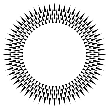 Radikal, konsantre, dairesel üçgenler şekil, tasarım ögesi, ikon stok vektör illüstrasyonu, klip- sanat grafikleri.