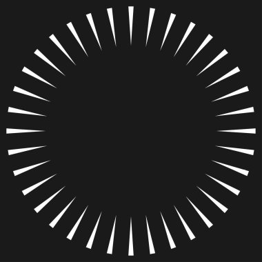 Radikal, konsantre, dairesel üçgenler şekil, tasarım ögesi, ikon stok vektör illüstrasyonu, klip- sanat grafikleri.