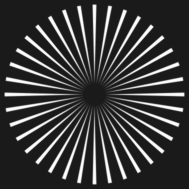 Radikal, konsantre, dairesel üçgenler şekil, tasarım ögesi, ikon stok vektör illüstrasyonu, klip- sanat grafikleri.