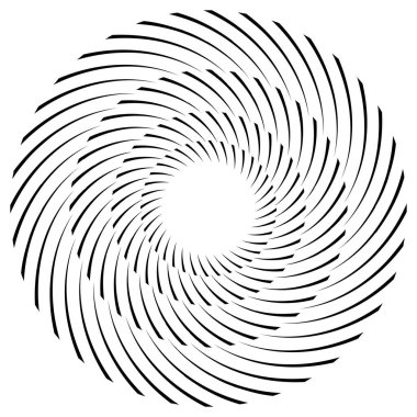 Volt, sarmal, girdap tasarım elementi, ikon. Döndür, döndür, döndür. Döndürme vektör illüstrasyonu, klip- sanat grafikleri ile radikal, yayılan çizgiler.