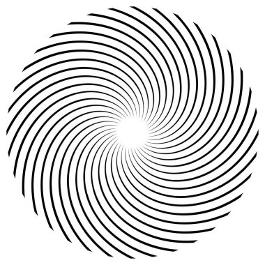 Volt, sarmal, girdap tasarım elementi, ikon. Döndür, döndür, döndür. Döndürme vektör illüstrasyonu, klip- sanat grafikleri ile radikal, yayılan çizgiler.