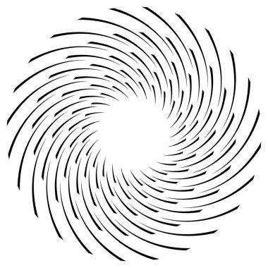 Volt, sarmal, girdap tasarım elementi, ikon. Döndür, döndür, döndür. Döndürme vektör illüstrasyonu, klip- sanat grafikleri ile radikal, yayılan çizgiler.