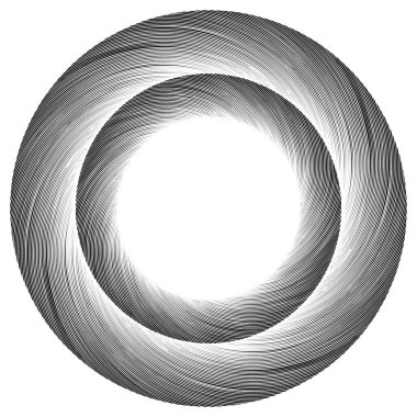 Volt, sarmal, girdap tasarım elementi, ikon. Döndür, döndür, döndür. Döndürme vektör illüstrasyonu, klip- sanat grafikleri ile radikal, yayılan çizgiler.