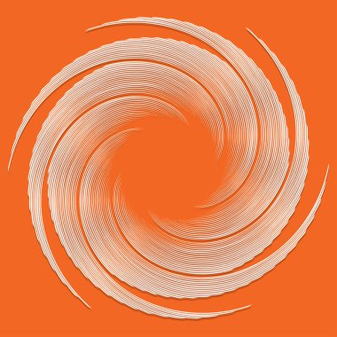 Volt, sarmal, girdap tasarım elementi, ikon. Döndür, döndür, döndür. Döndürme vektör illüstrasyonu, klip- sanat grafikleri ile radikal, yayılan çizgiler.