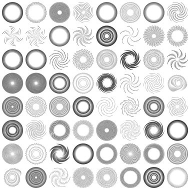 Volt, sarmal, girdap tasarım elementi, ikon. Döndür, döndür, döndür. Döndürme vektör illüstrasyonu, klip- sanat grafikleri ile radikal, yayılan çizgiler.